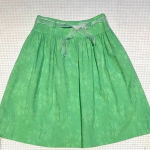 Worth Green Jacquard A-Line Skirt Size 6 NWT